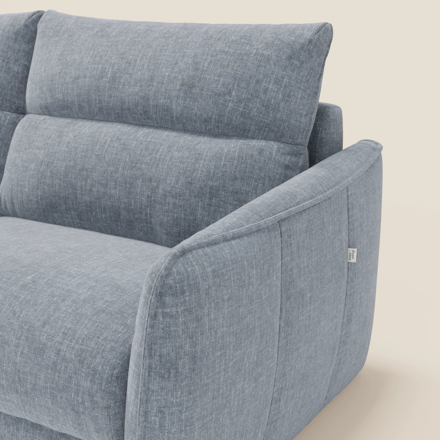 Elios Divano letto con morbidi cuscini spalliera in tessuto smacchiabile T24 carta da zucchero