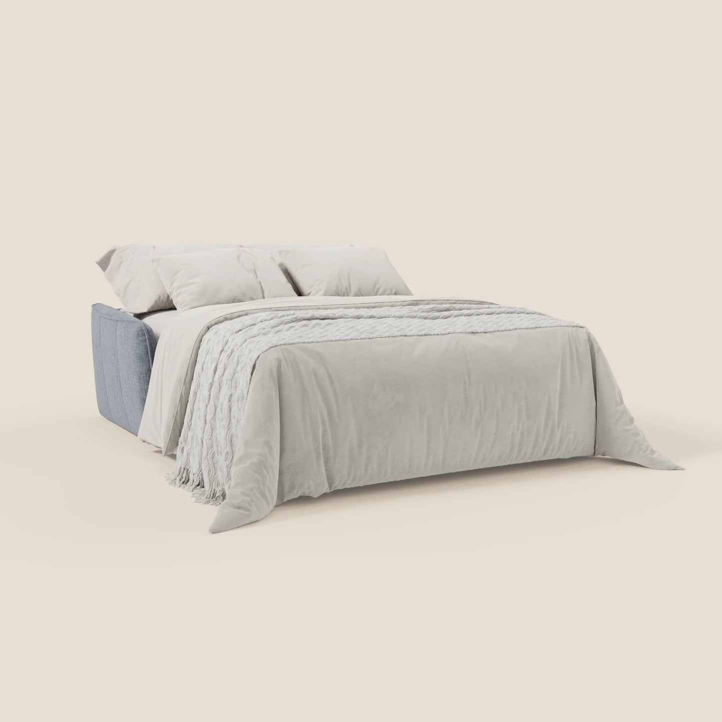 Elios Divano letto con morbidi cuscini spalliera in tessuto smacchiabile T24 carta da zucchero