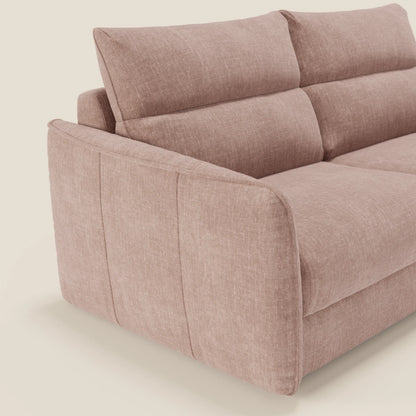 Elios Divano letto con morbidi cuscini spalliera in tessuto smacchiabile T24 rosa cipria