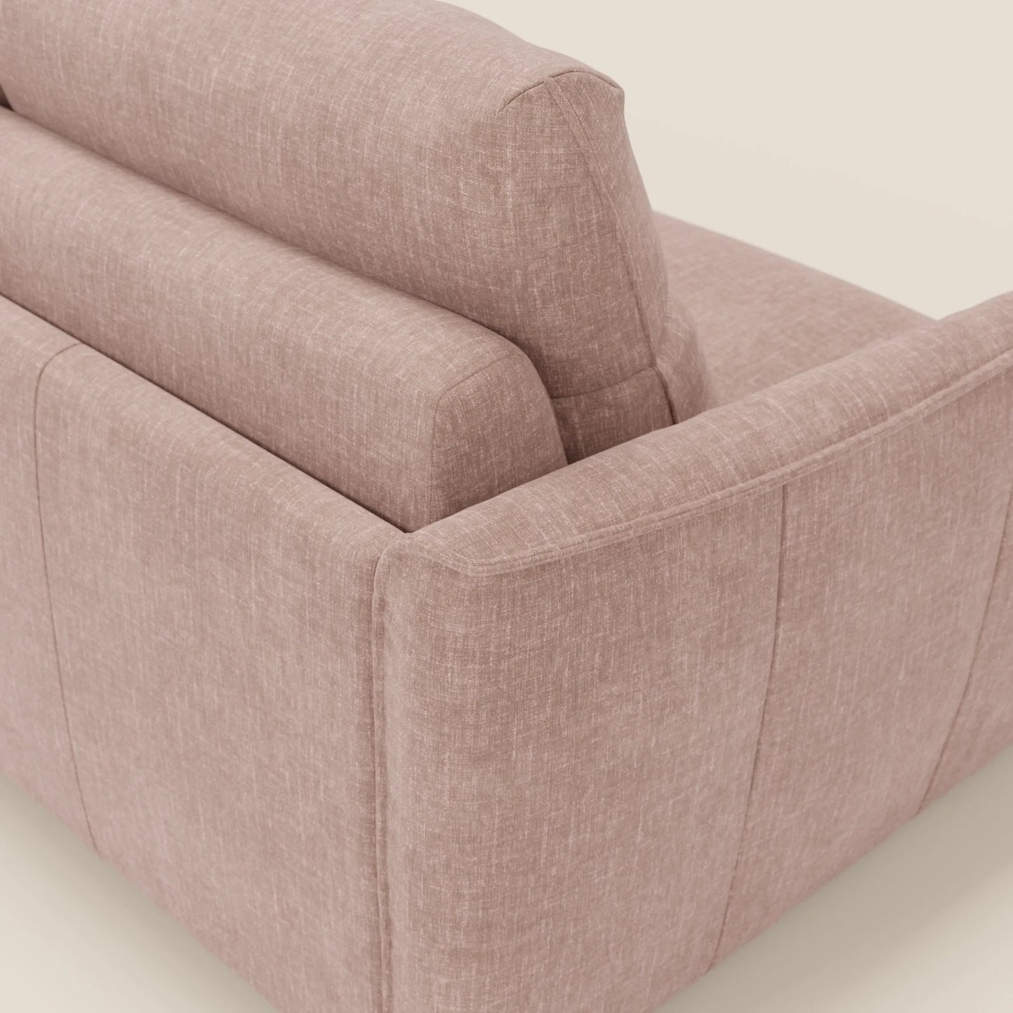Elios Divano letto con morbidi cuscini spalliera in tessuto smacchiabile T24 rosa cipria