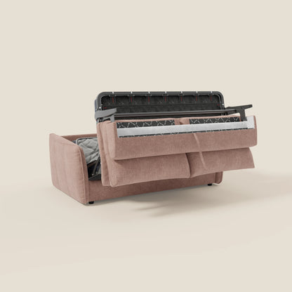 Elios Divano letto con morbidi cuscini spalliera in tessuto smacchiabile T24 rosa cipria