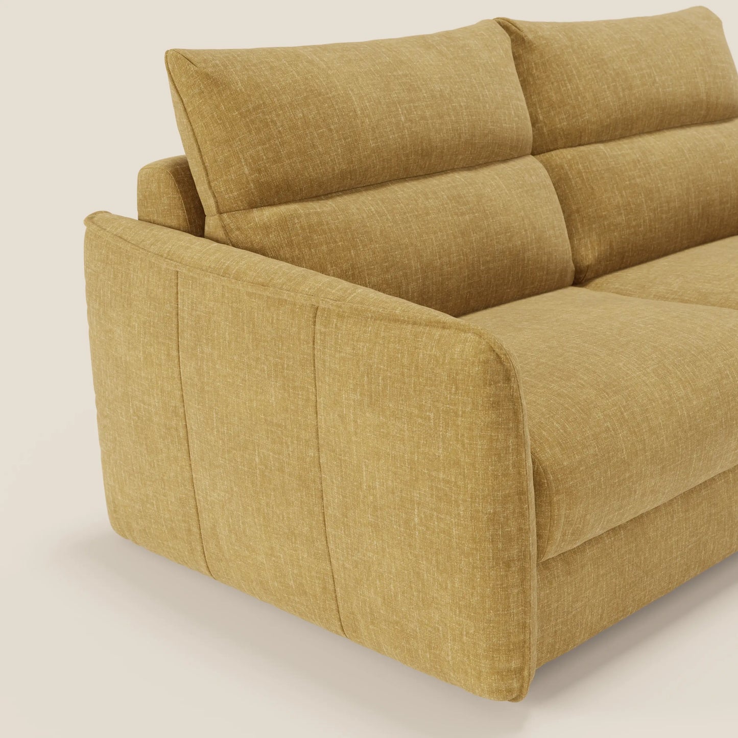 Elios Divano letto con morbidi cuscini spalliera in tessuto smacchiabile T24 giallo