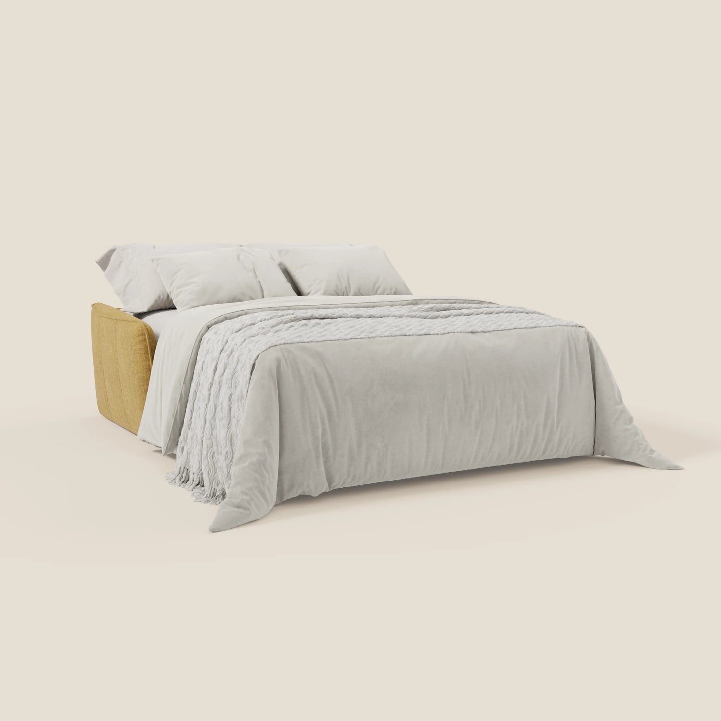 Elios Divano letto con morbidi cuscini spalliera in tessuto smacchiabile T24 giallo