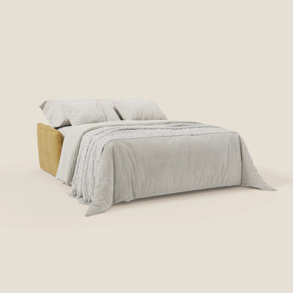 Elios Divano letto con morbidi cuscini spalliera in tessuto smacchiabile T24 giallo