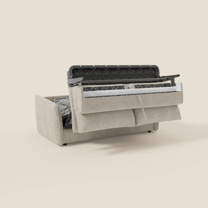 Elios Divano letto con morbidi cuscini spalliera in tessuto smacchiabile T24 bianco latte