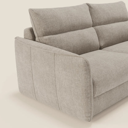 Elios Divano letto con morbidi cuscini spalliera in tessuto smacchiabile T24 lino chiaro