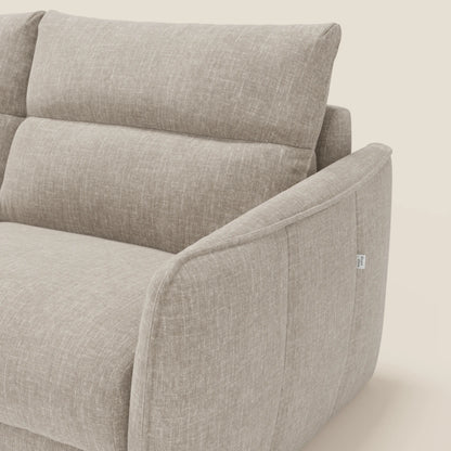 Elios Divano letto con morbidi cuscini spalliera in tessuto smacchiabile T24 lino chiaro