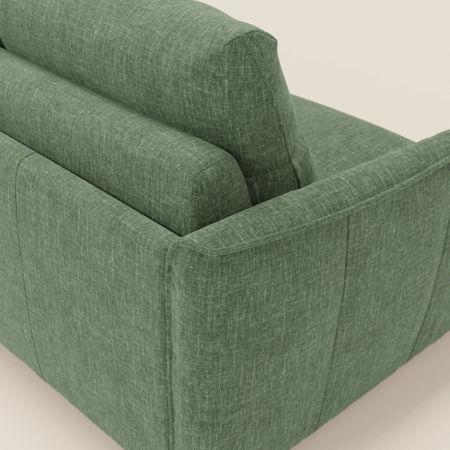 Elios Divano letto con morbidi cuscini spalliera in tessuto smacchiabile T24 verde oliva