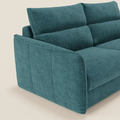 Elios Divano letto con morbidi cuscini spalliera in tessuto smacchiabile T24 petrolio