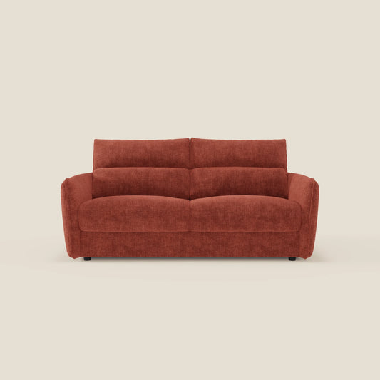 Elios Divano letto con morbidi cuscini spalliera in tessuto smacchiabile T24 ruggine