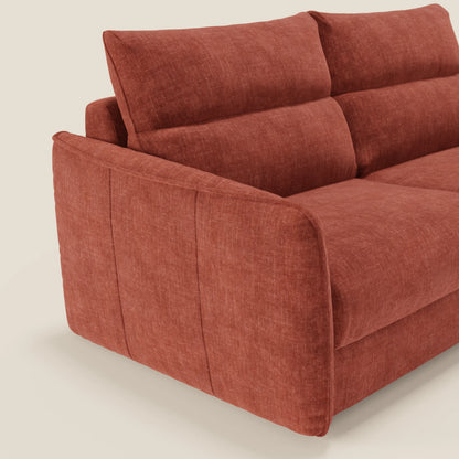 Elios Divano letto con morbidi cuscini spalliera in tessuto smacchiabile T24 ruggine