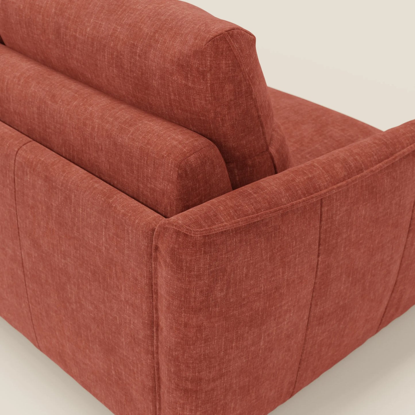 Elios Divano letto con morbidi cuscini spalliera in tessuto smacchiabile T24 ruggine