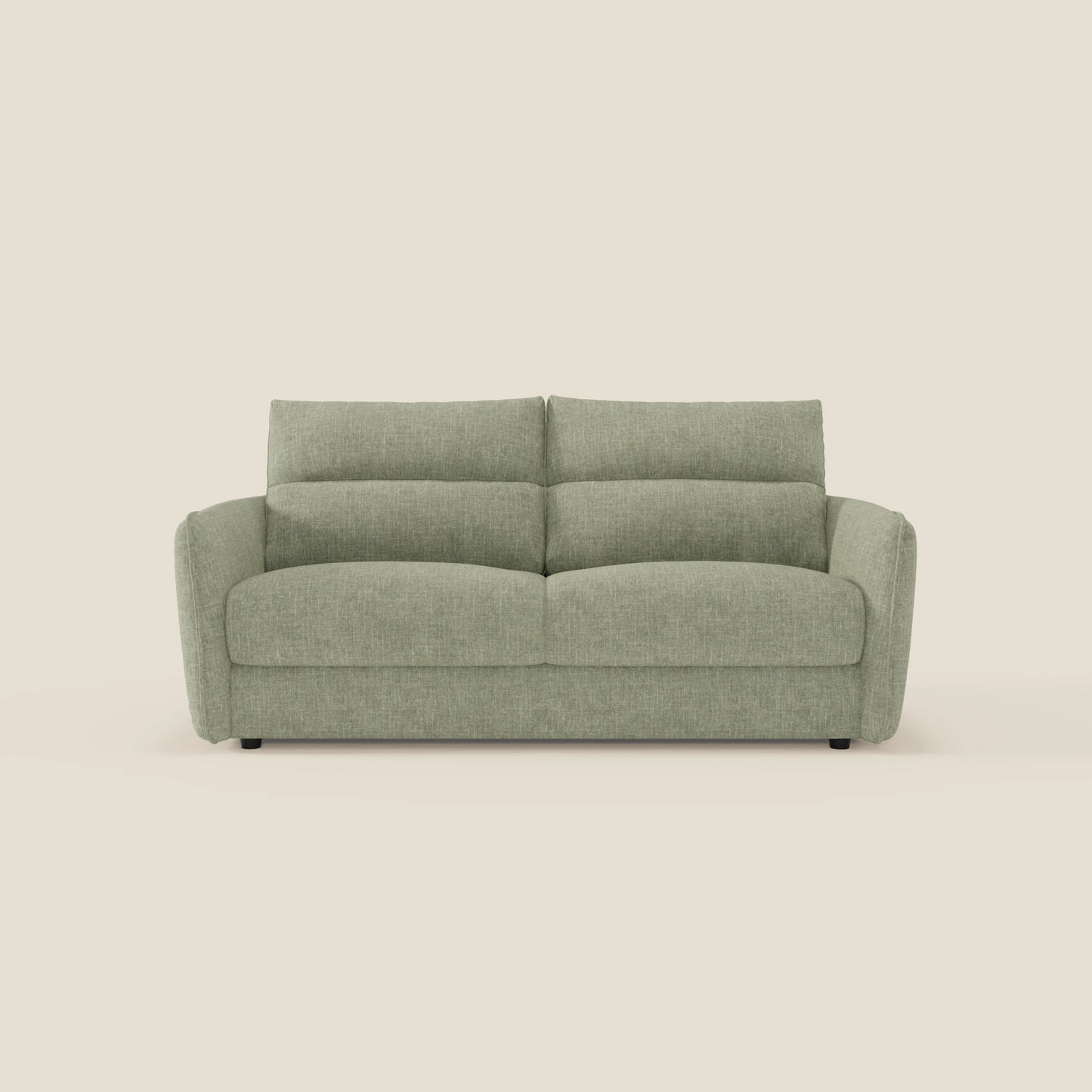 Elios Divano letto con morbidi cuscini spalliera in tessuto smacchiabile T24 verde salvia