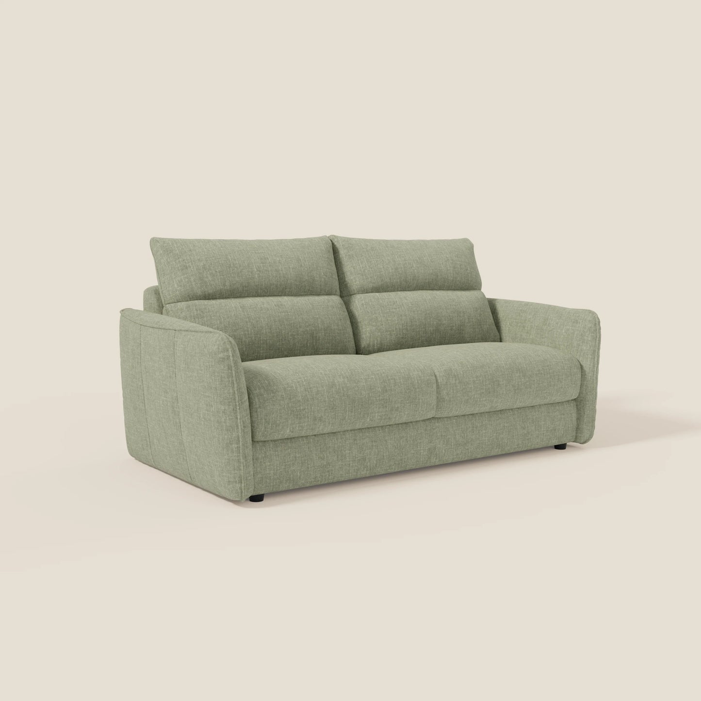 Elios Divano letto con morbidi cuscini spalliera in tessuto smacchiabile T24 verde salvia