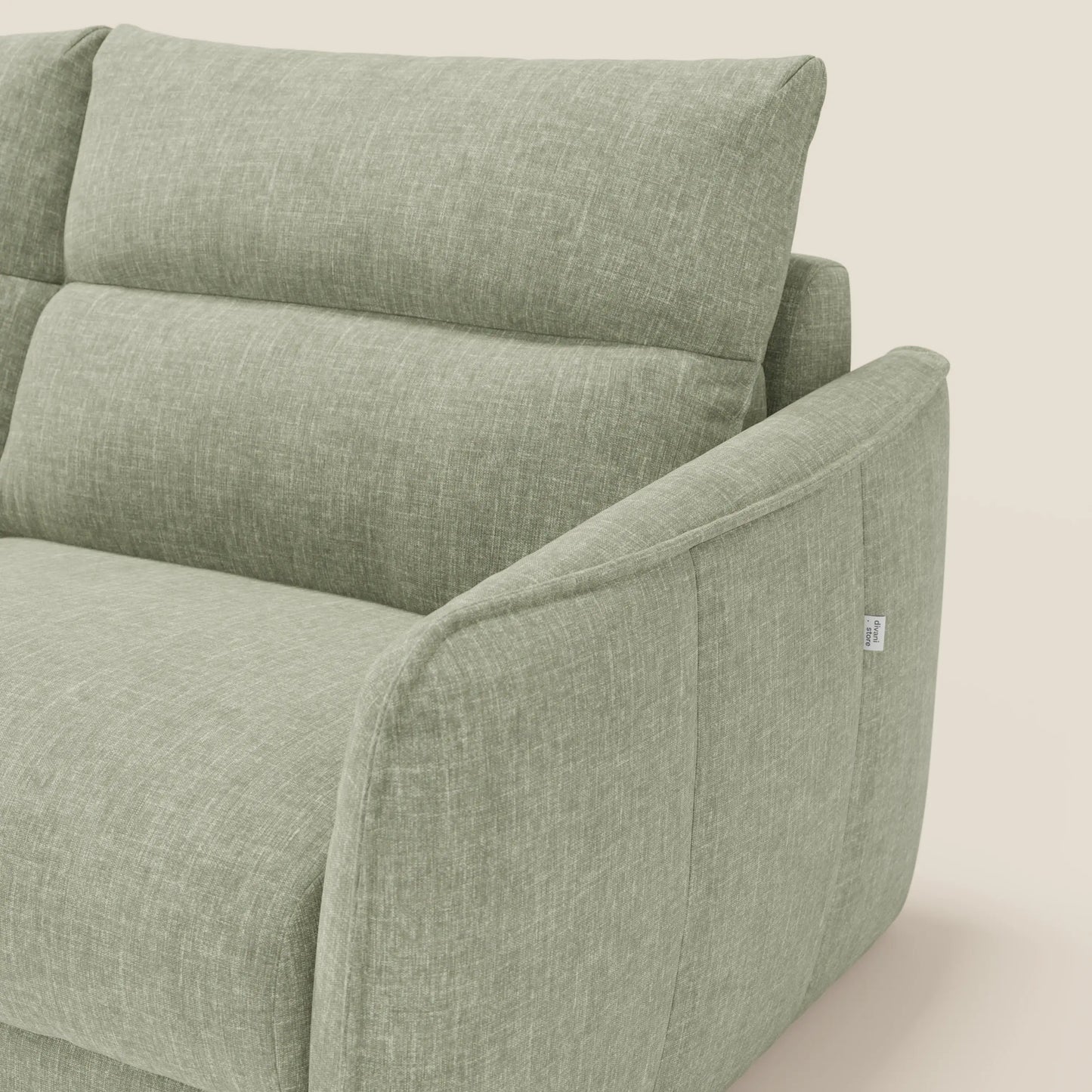 Elios Divano letto con morbidi cuscini spalliera in tessuto smacchiabile T24 verde salvia