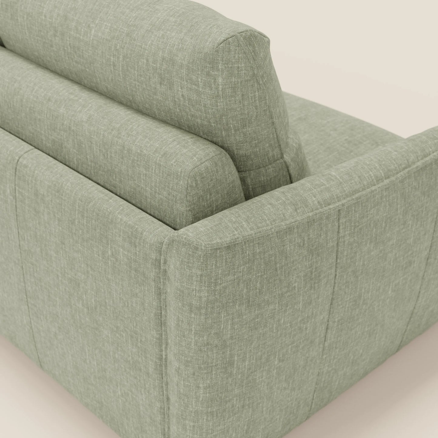 Elios Divano letto con morbidi cuscini spalliera in tessuto smacchiabile T24 verde salvia