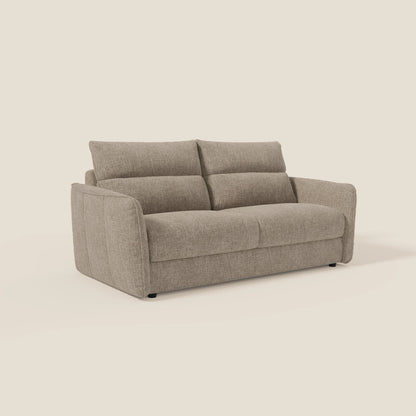 Elios Divano letto con morbidi cuscini spalliera in tessuto smacchiabile T24 marrone tortora