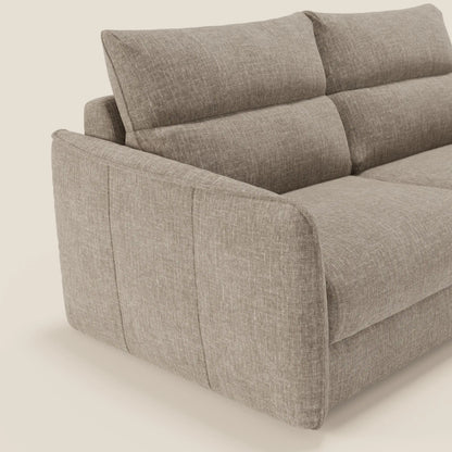 Elios Divano letto con morbidi cuscini spalliera in tessuto smacchiabile T24 marrone tortora