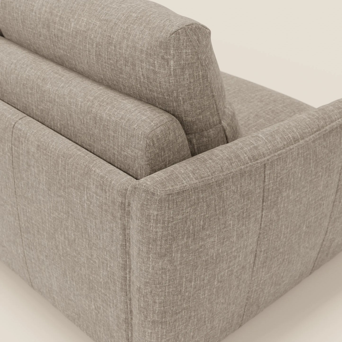 Elios Divano letto con morbidi cuscini spalliera in tessuto smacchiabile T24 marrone tortora