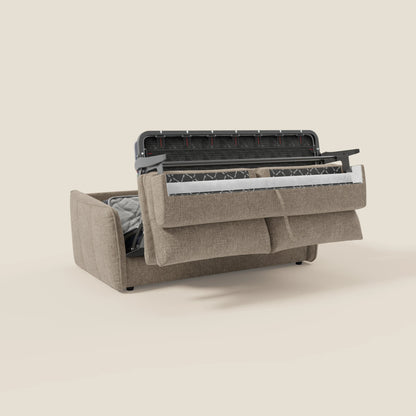 Elios Divano letto con morbidi cuscini spalliera in tessuto smacchiabile T24 marrone tortora