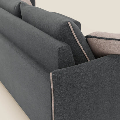 Flexar Divano angolare reversibile con sedute allungabili in bouclé morbido impermeabile T07 antracite - rosa