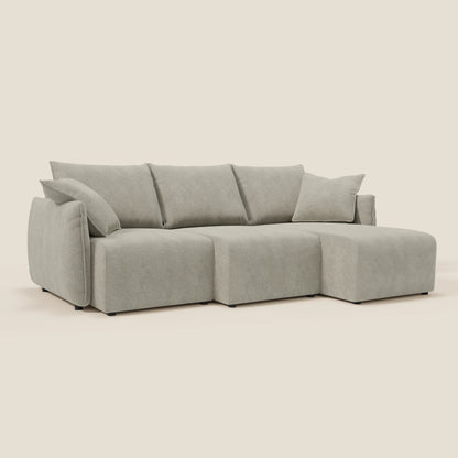 Flexar Divano angolare reversibile con sedute allungabili in bouclé morbido impermeabile T07 beige
