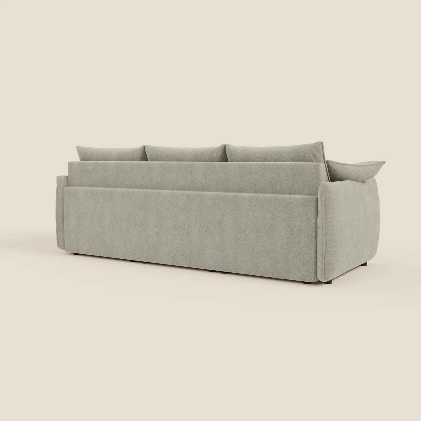 Flexar Divano angolare reversibile con sedute allungabili in bouclé morbido impermeabile T07 beige