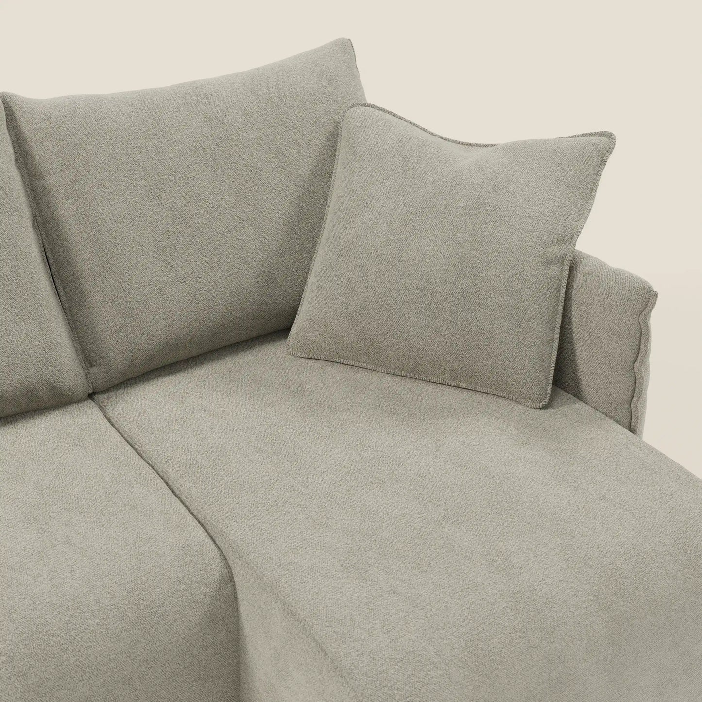 Flexar Divano angolare reversibile con sedute allungabili in bouclé morbido impermeabile T07 beige