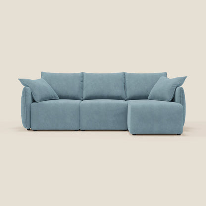 Flexar Divano angolare reversibile con sedute allungabili in bouclé morbido impermeabile T07 carta da zucchero