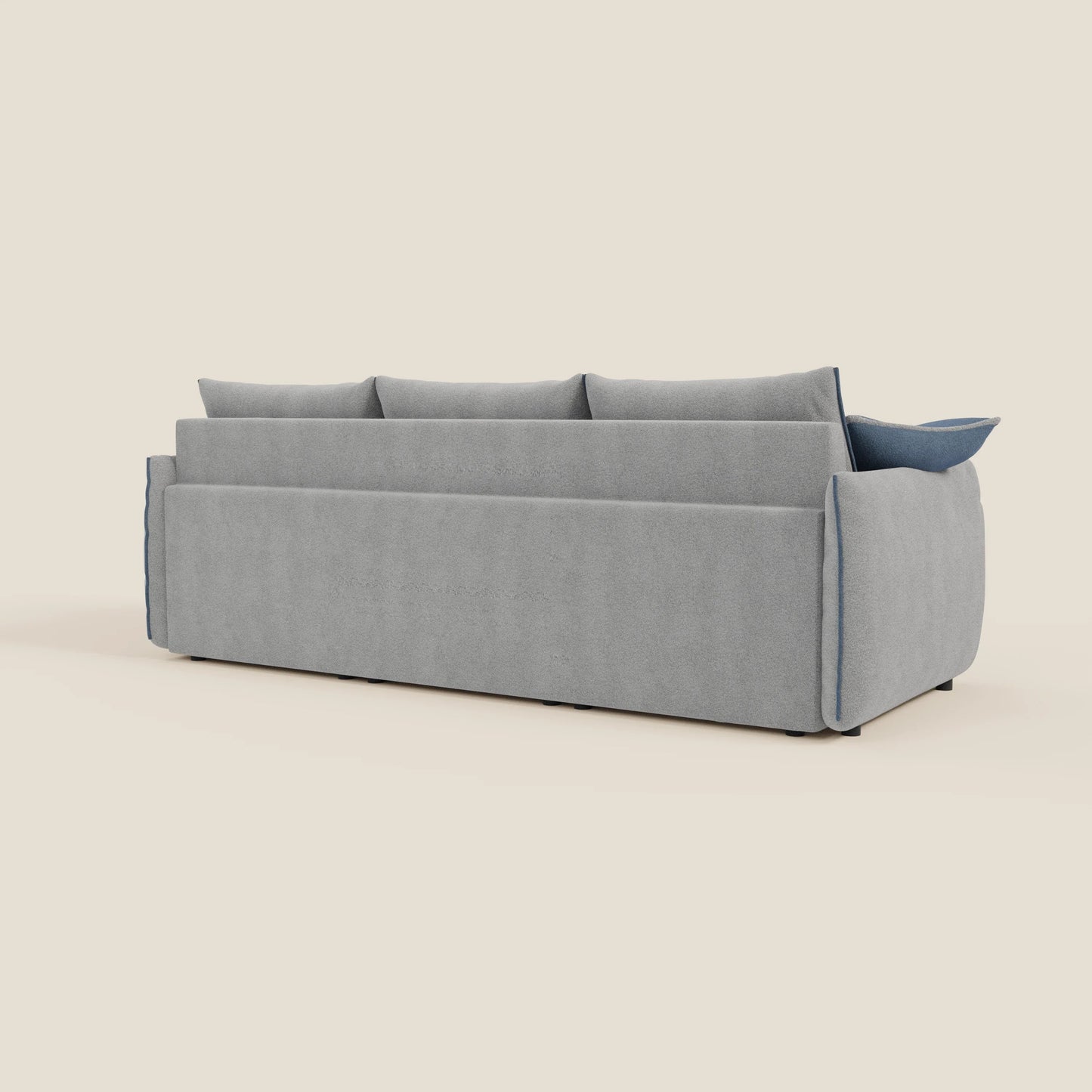 Flexar Divano angolare reversibile con sedute allungabili in bouclé morbido impermeabile T07 grigio - blu