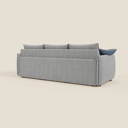 Flexar Divano angolare reversibile con sedute allungabili in bouclé morbido impermeabile T07 grigio - blu