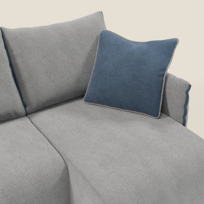 Flexar Divano angolare reversibile con sedute allungabili in bouclé morbido impermeabile T07 grigio - blu