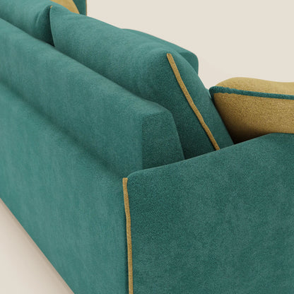 Flexar Divano angolare reversibile con sedute allungabili in bouclé morbido impermeabile T07 verde - giallo