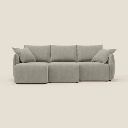 Divano Flexar con 3 sedute allungabili schienale in piuma d'oca in bouclé impermeabile T07 beige 