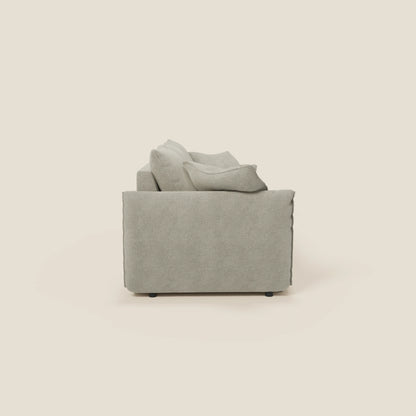 Divano Flexar con 3 sedute allungabili schienale in piuma d'oca in bouclé impermeabile T07 beige 