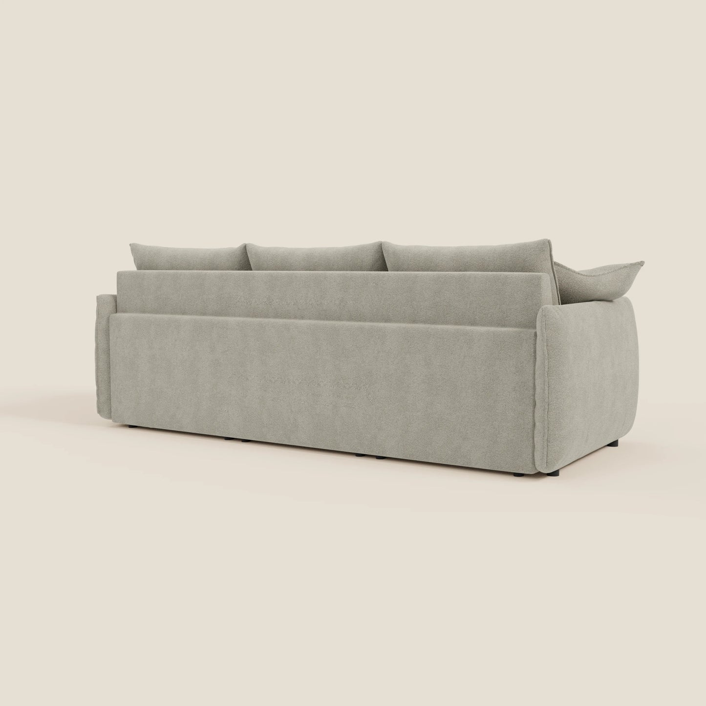 Divano Flexar con 3 sedute allungabili schienale in piuma d'oca in bouclé impermeabile T07 beige 