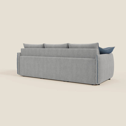 Divano Flexar con 3 sedute allungabili schienale in piuma d'oca in bouclé impermeabile T07 grigio - blu 