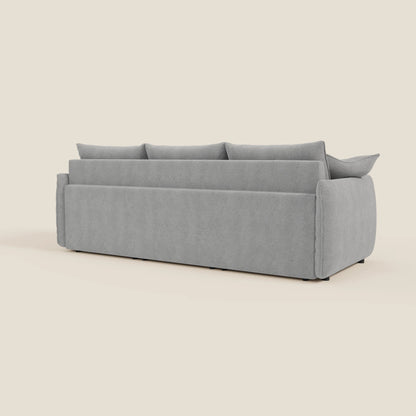 Divano Flexar con 3 sedute allungabili schienale in piuma d'oca in bouclé impermeabile T07 grigio 