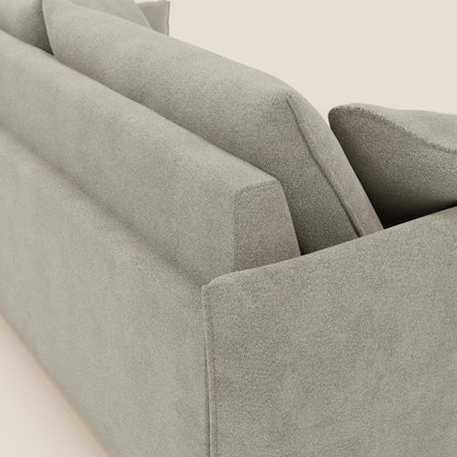 Divano Flexar con sedute allungabili e schienale in piuma in morbido bouclé impermeabile T07 beige 