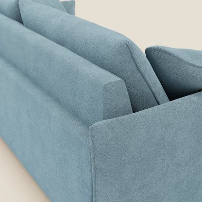 Divano Flexar con sedute allungabili e schienale in piuma in morbido bouclé impermeabile T07 carta da zucchero 