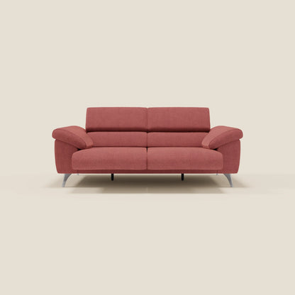 Donatello divano con sedute allungabili braccioli contenitore e poggiatesta reclinabili in tessuto smacchiabile T23 rosso ciliegia