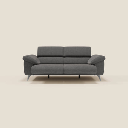 Donatello divano con sedute allungabili braccioli contenitore e poggiatesta reclinabili in tessuto smacchiabile T23 antracite