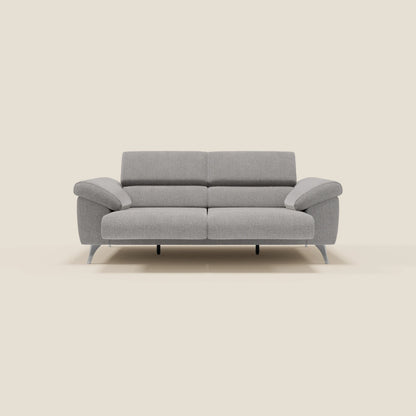 Donatello divano con sedute allungabili braccioli contenitore e poggiatesta reclinabili in tessuto smacchiabile T23 grigio