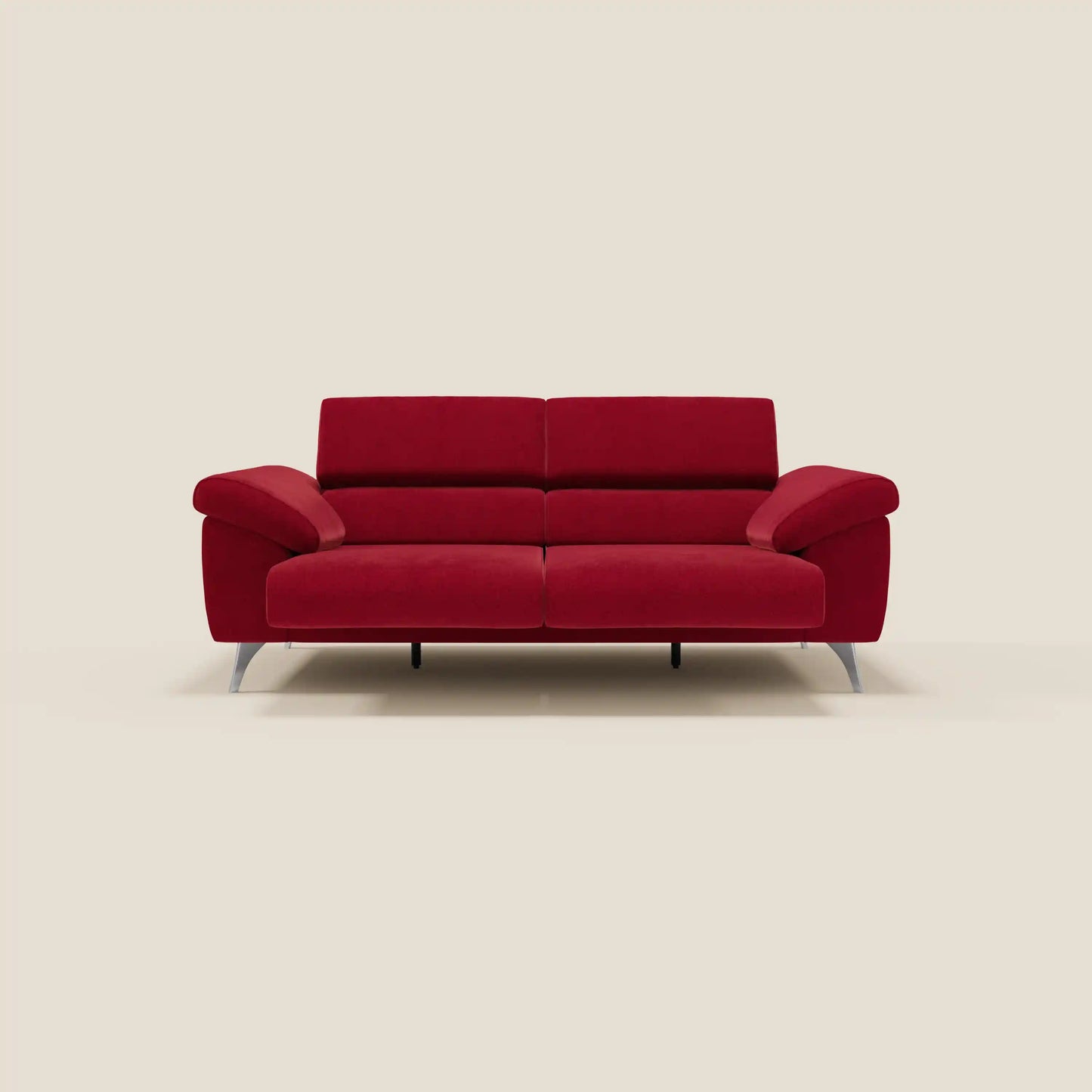 Donatello divano con sedute allungabili braccioli contenitore e poggiatesta reclinabili in tessuto smacchiabile T23 bordeaux