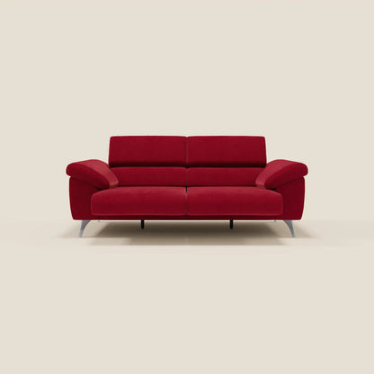 Donatello divano con sedute allungabili braccioli contenitore e poggiatesta reclinabili in tessuto smacchiabile T23 bordeaux