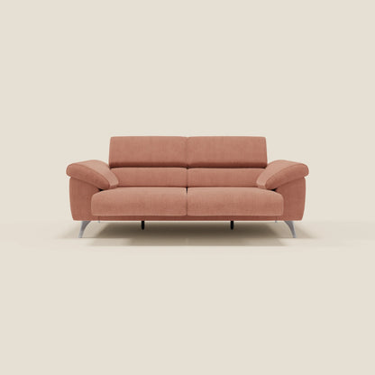 Donatello divano con sedute allungabili braccioli contenitore e poggiatesta reclinabili in tessuto smacchiabile T23 pesca