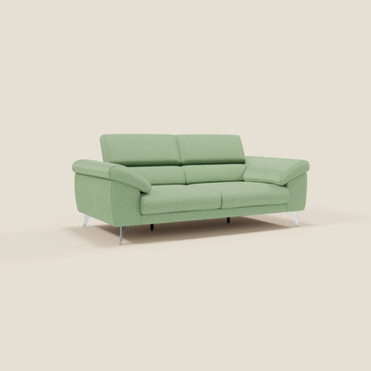 Donatello divano con sedute allungabili braccioli contenitore e poggiatesta reclinabili in tessuto smacchiabile T23 menta