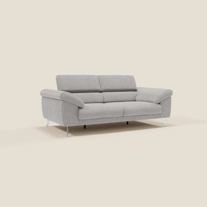 Donatello divano con sedute allungabili braccioli contenitore e poggiatesta reclinabili in tessuto smacchiabile T23 grigio