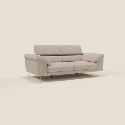 Donatello divano con sedute allungabili braccioli contenitore e poggiatesta reclinabili in tessuto smacchiabile T23 tortora