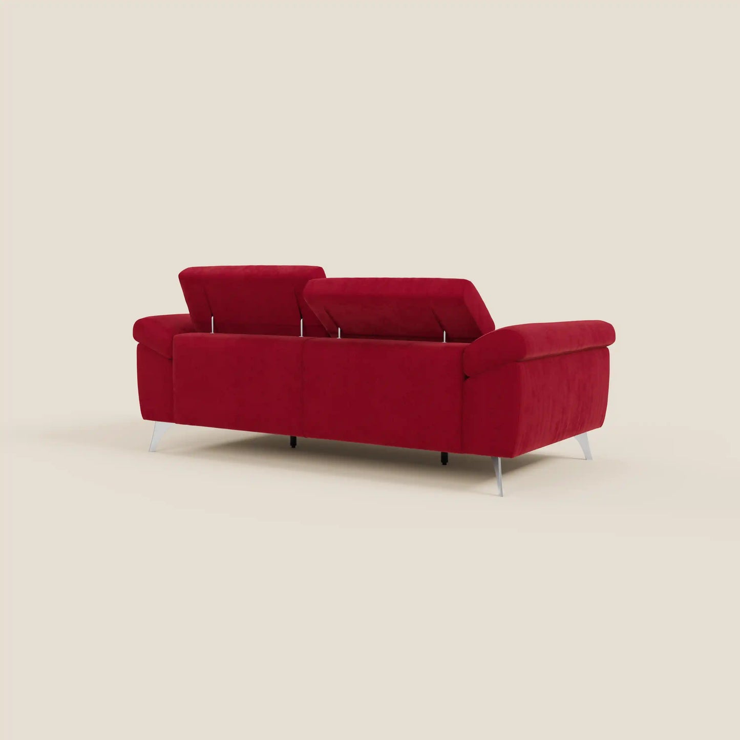 Donatello divano con sedute allungabili braccioli contenitore e poggiatesta reclinabili in tessuto smacchiabile T23 bordeaux